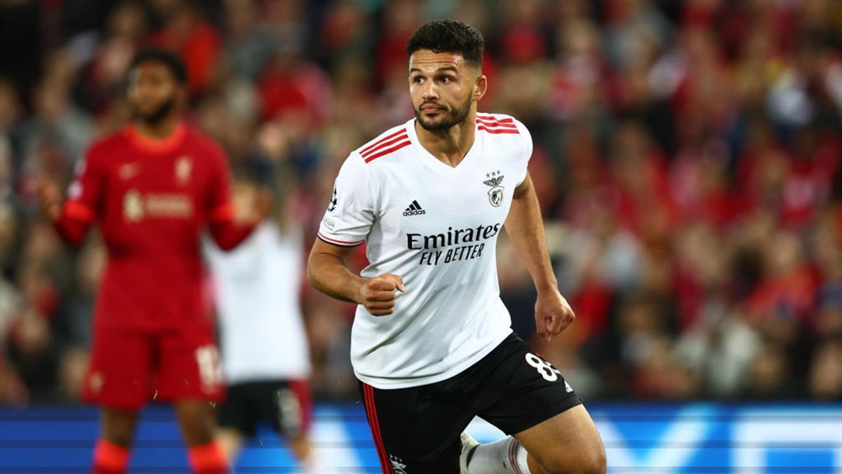 Gonçalo Ramos durante Liverpool-Benfica - Champions League 2021-22